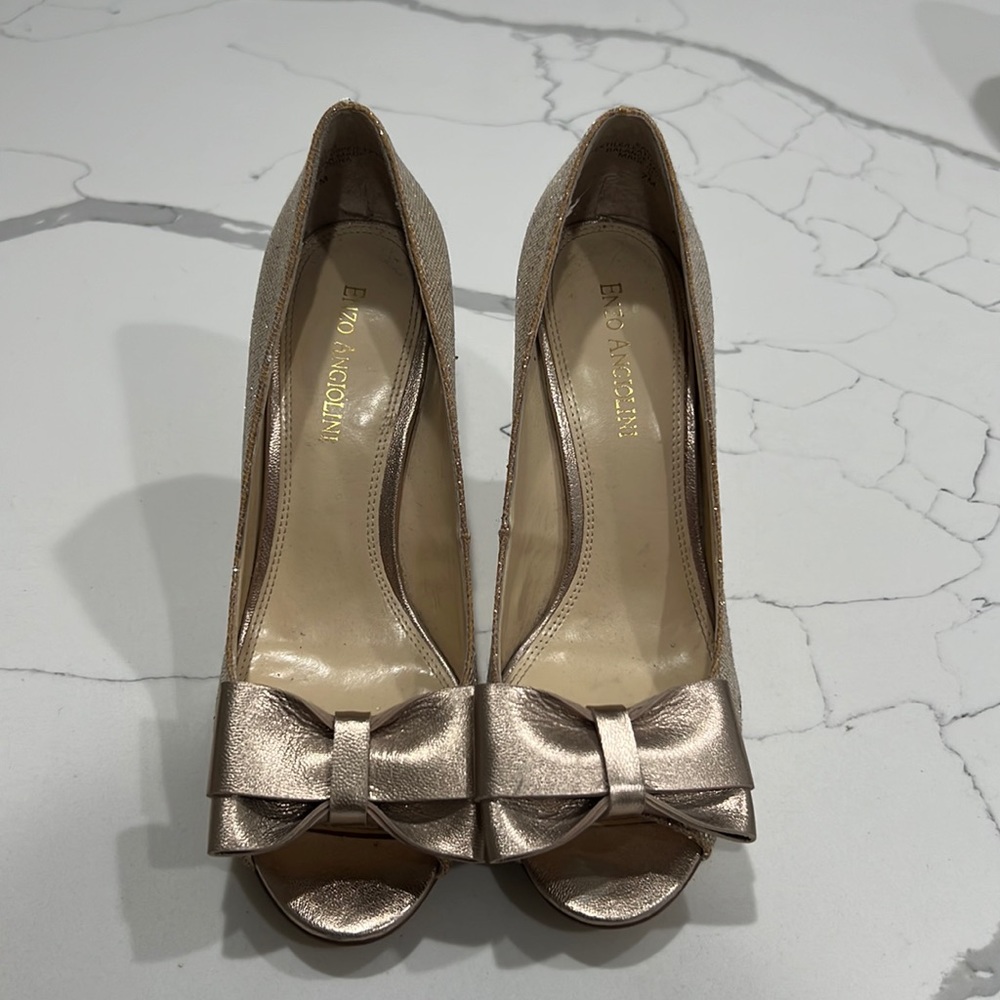 Enzo Angiolini Bow Peep Toe Pumps